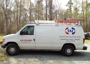 C and J Heating and Air, Inc. service van
